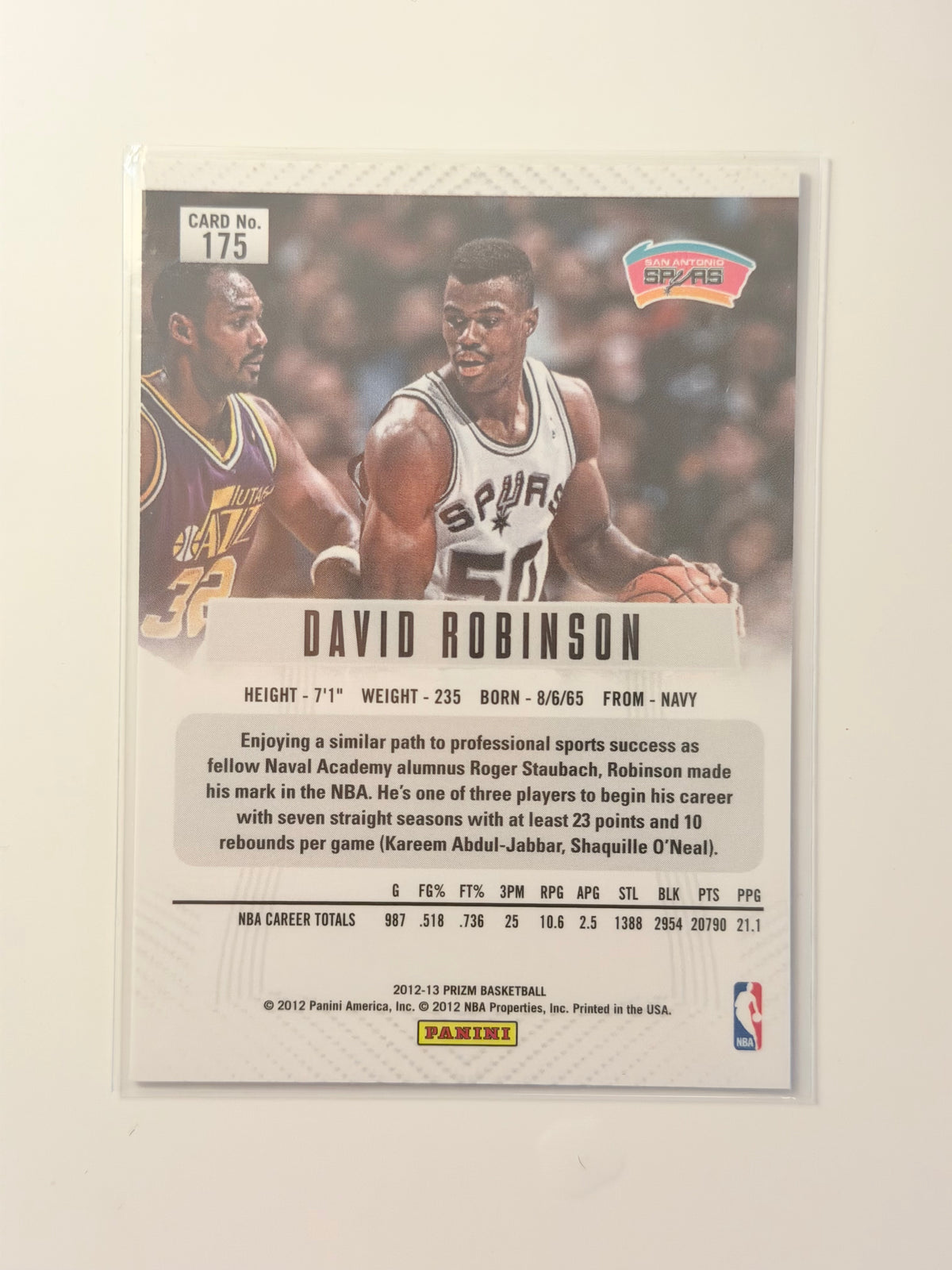 2012 Panini Prizm - David Robinson - #175 - Raw Ungraded Card