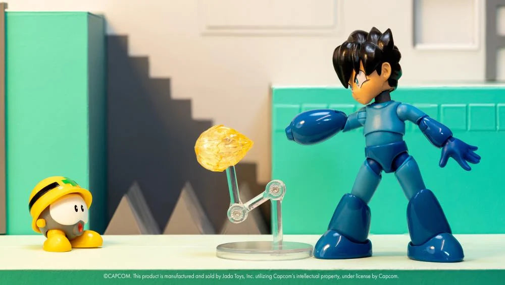 Jada Toys - Mega Man 4" Inch Action Figure 1/12 Scale - Mega Man Blue (No Helmet)