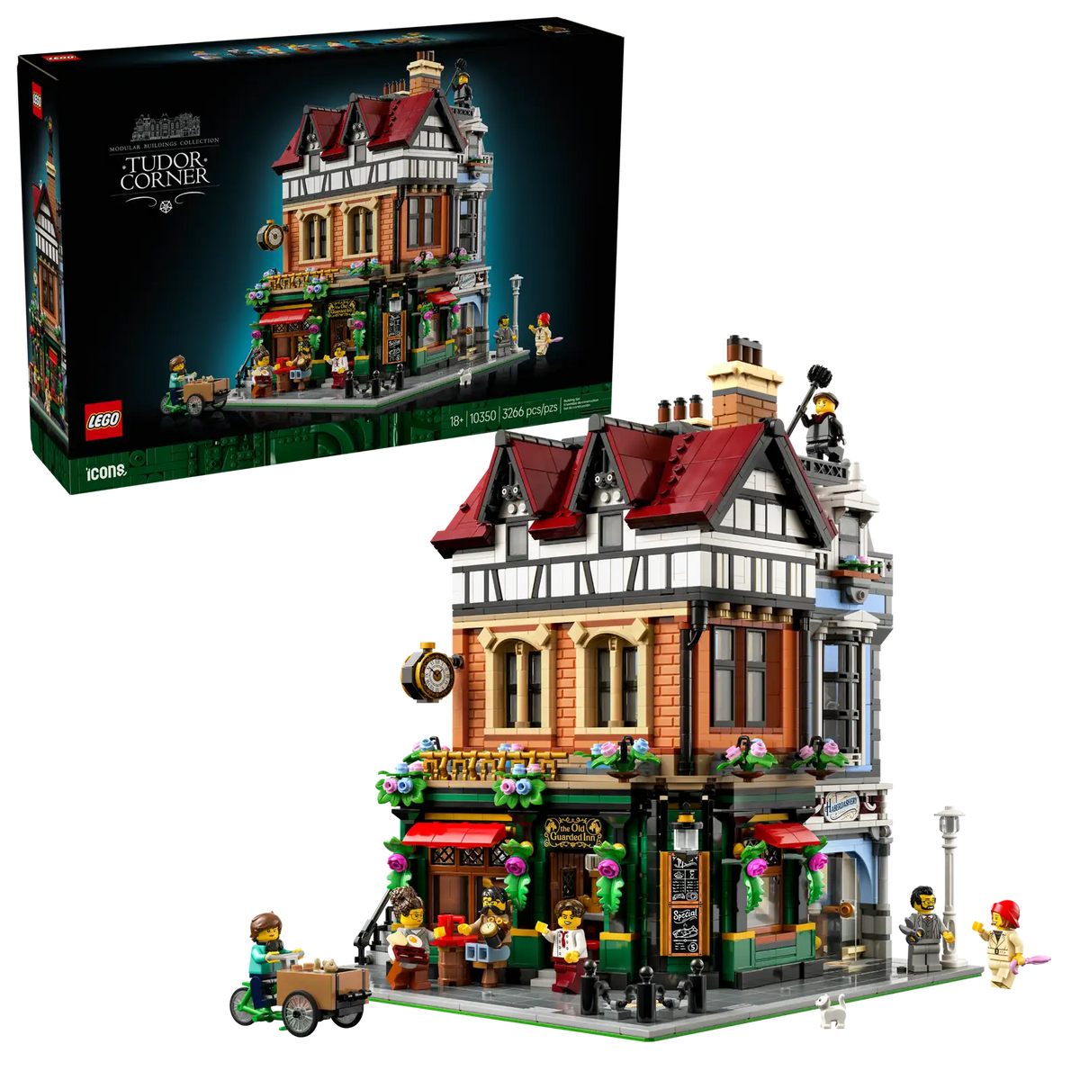 LEGO Icons – LEGO Tudor Corner #10350 + Bonus Corner Kiosk GWP #40757 (RETIRED)