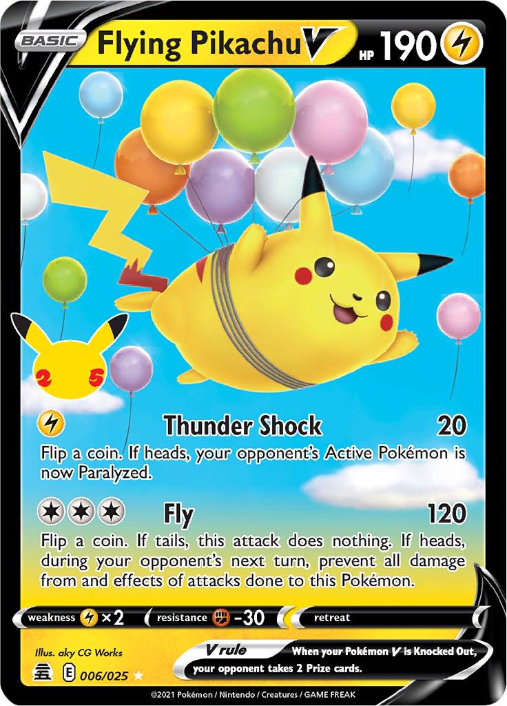 2021 Pokemon - Flying Pikachu V #006/025 -  Celebrations 25th Anniversary - Ungraded Raw Card