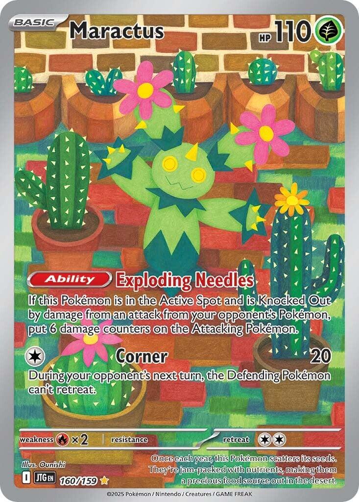 2025 Pokemon JTG-EN: − Maractus #160 − Journey Together Illustration Rare − Raw Ungraded Card