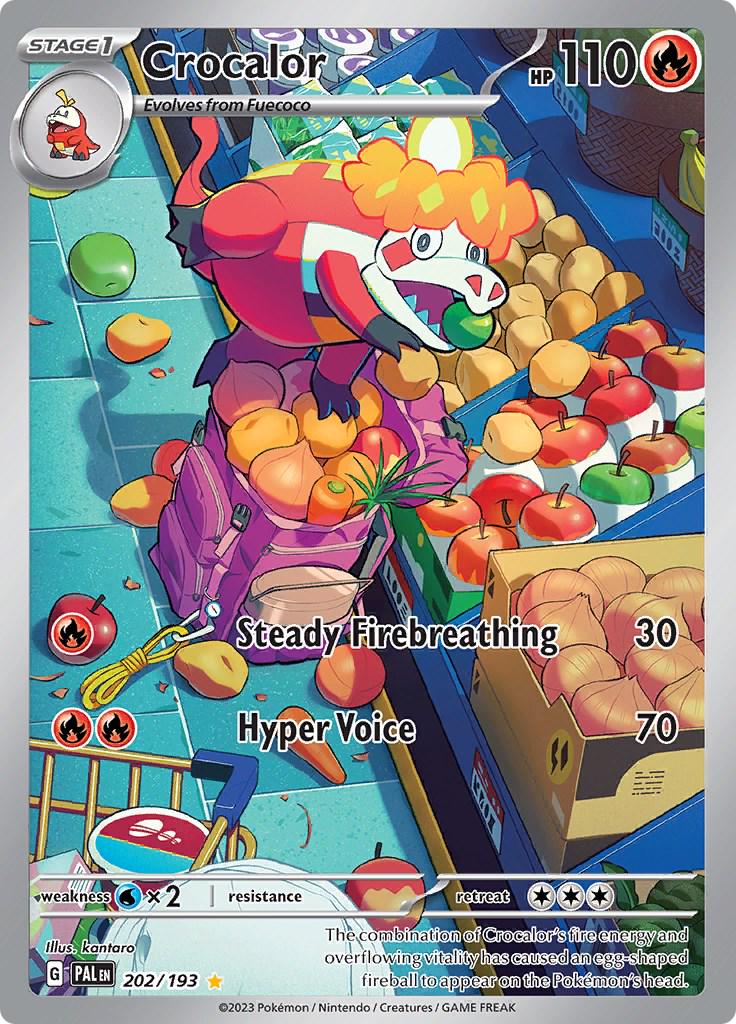 2023 Pokemon PAL-EN: − Crocalor #202 − Paldea Evolved Illustration Rare − Raw Ungraded Card