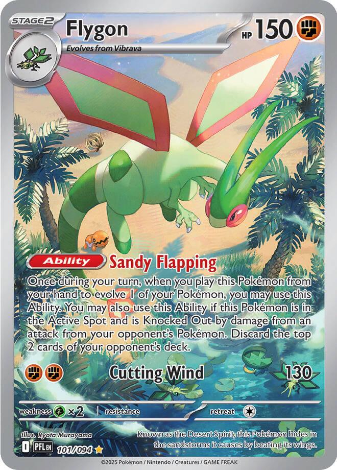 2025 Pokemon - Phantasmal Flames - Flygon #101 -  PFL-EN - Raw Ungraded Card