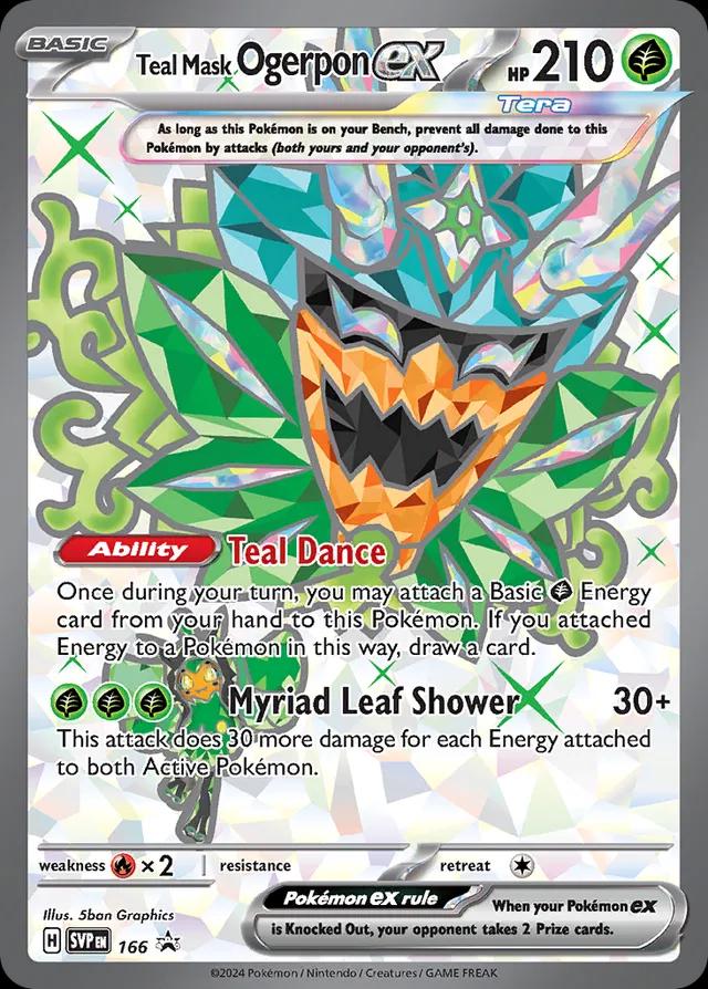 2024 Pokemon SVP EN: − Teal Mask Ogerpon Ex #166 − Black Star Promo  − Raw Ungraded Card