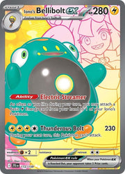 2025 Pokemon JTG-EN: − Iono's Bellibolt Ex #172 − Journey Together Ultra Rare − Raw Ungraded Card