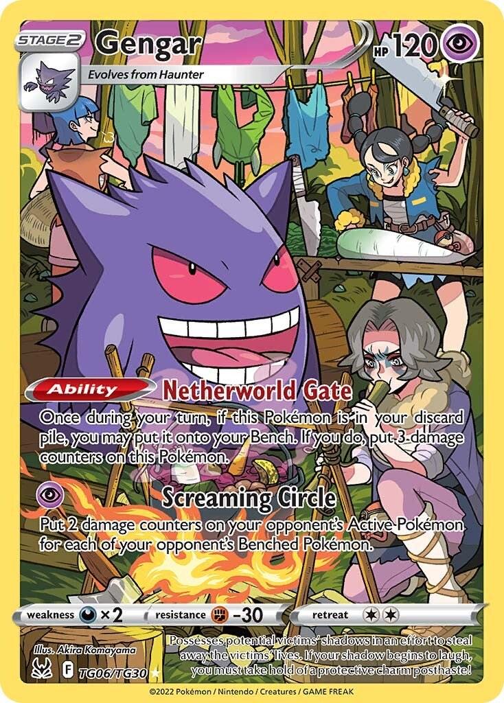 2022 Pokemon Sword & Shield − Gengar #TG06 − Lost Origin - Trainer Gallery Full Art − Raw Ungraded Card