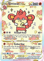 2023 Pokemon Sword & Shield − Simisear VSTAR #GG37 − Crown Zenith - Galarian Gallery Full Art − Raw Ungraded Card