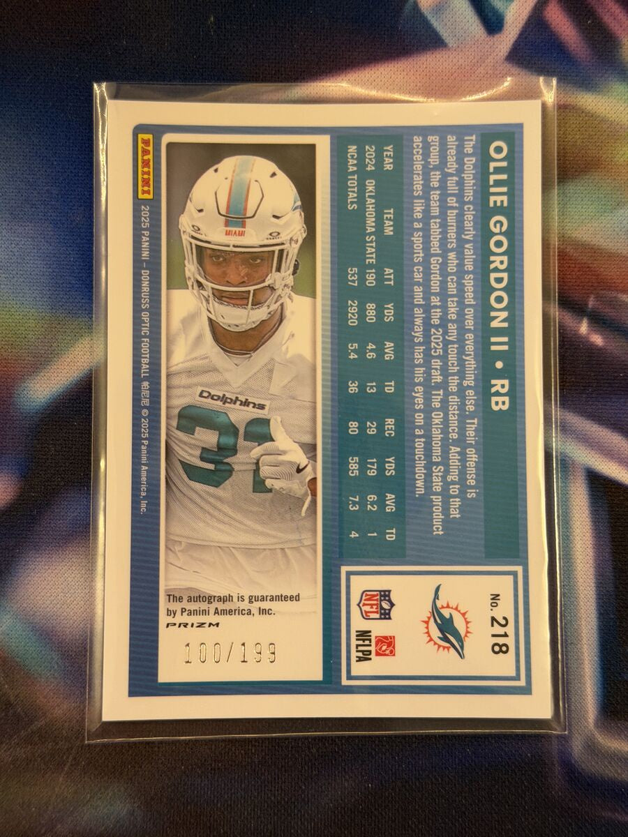 Ollie Gordon II Rated Rookie Auto Back - 2025 Donruss Optic