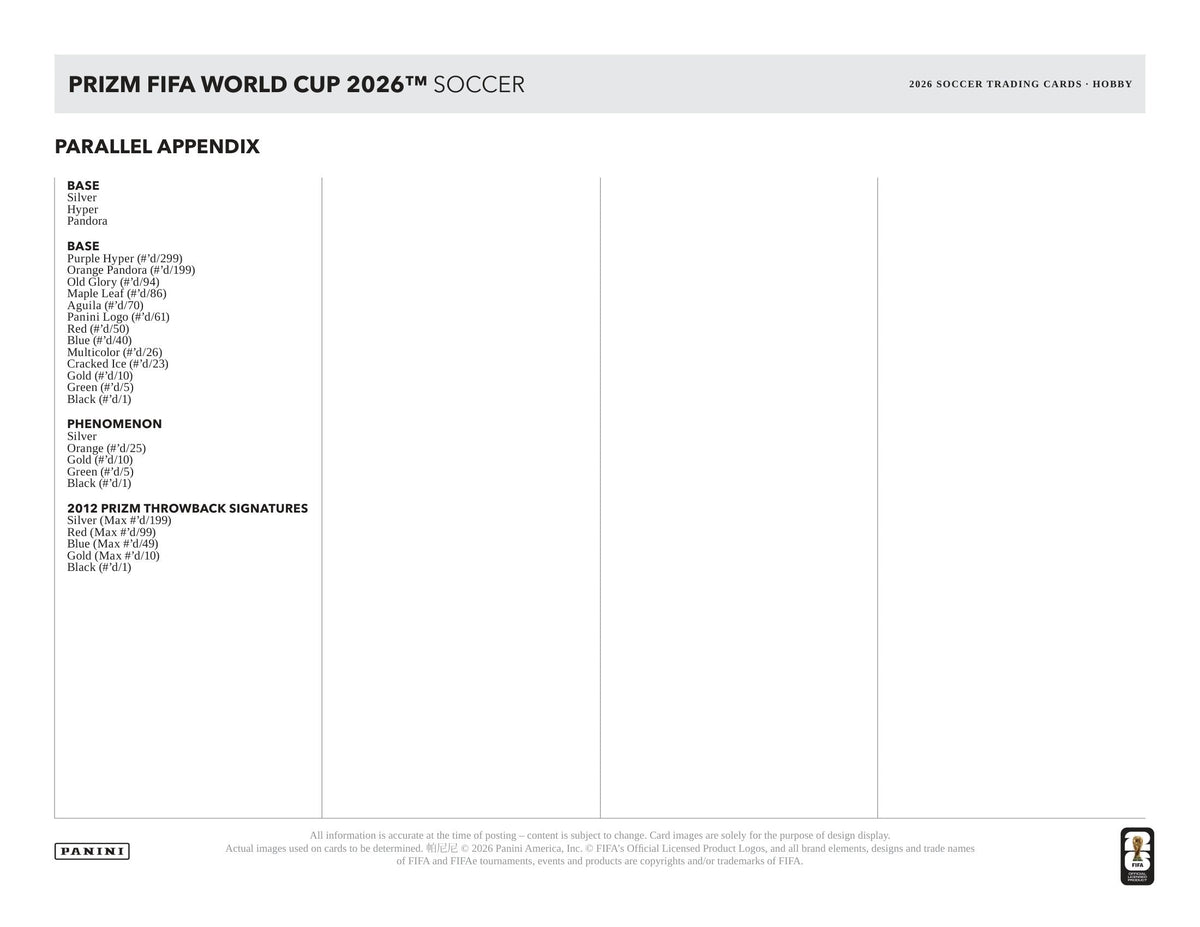 2026 Panini Prizm FIFA World Cup Soccer Hobby Box