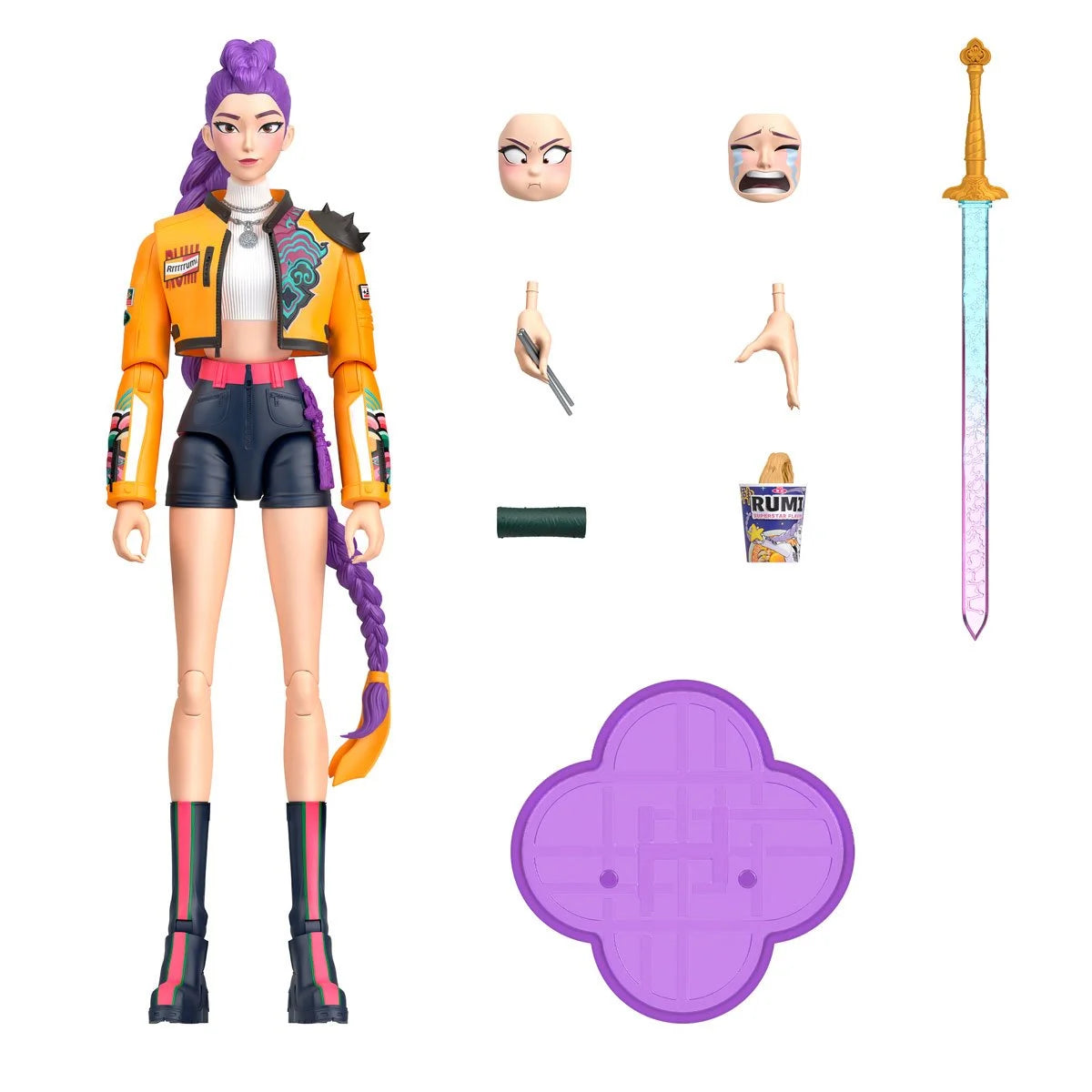 Mattel - KPOP Demon Hunters - Core Action Figure - Complete Set of 5 (Zoey, Mira, Rumi, Jinu, Abby)