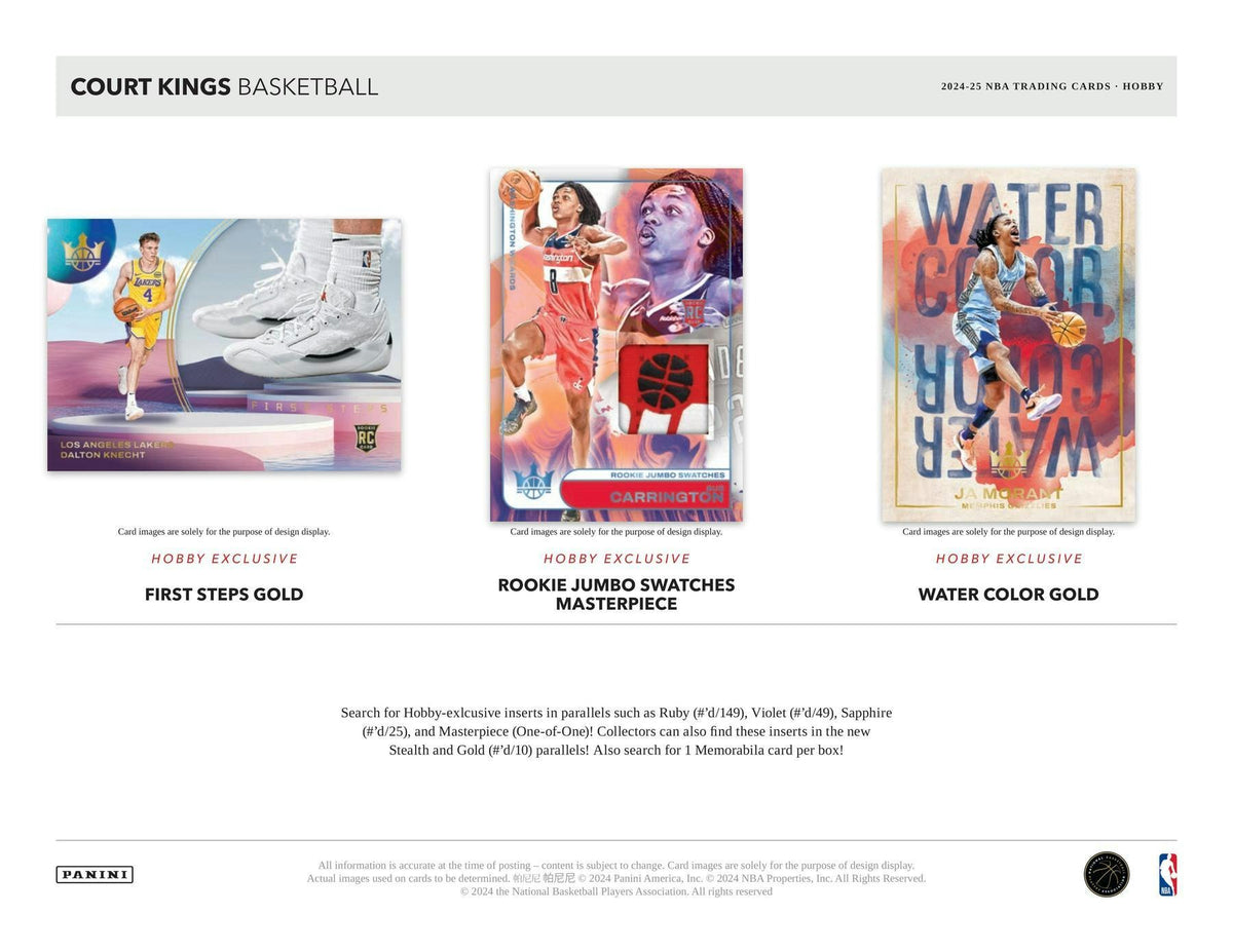 2024-25 Panini Court Kings Basketball  - Live Hobby Box - 12 Box Break - PICK YOUR TEAM
