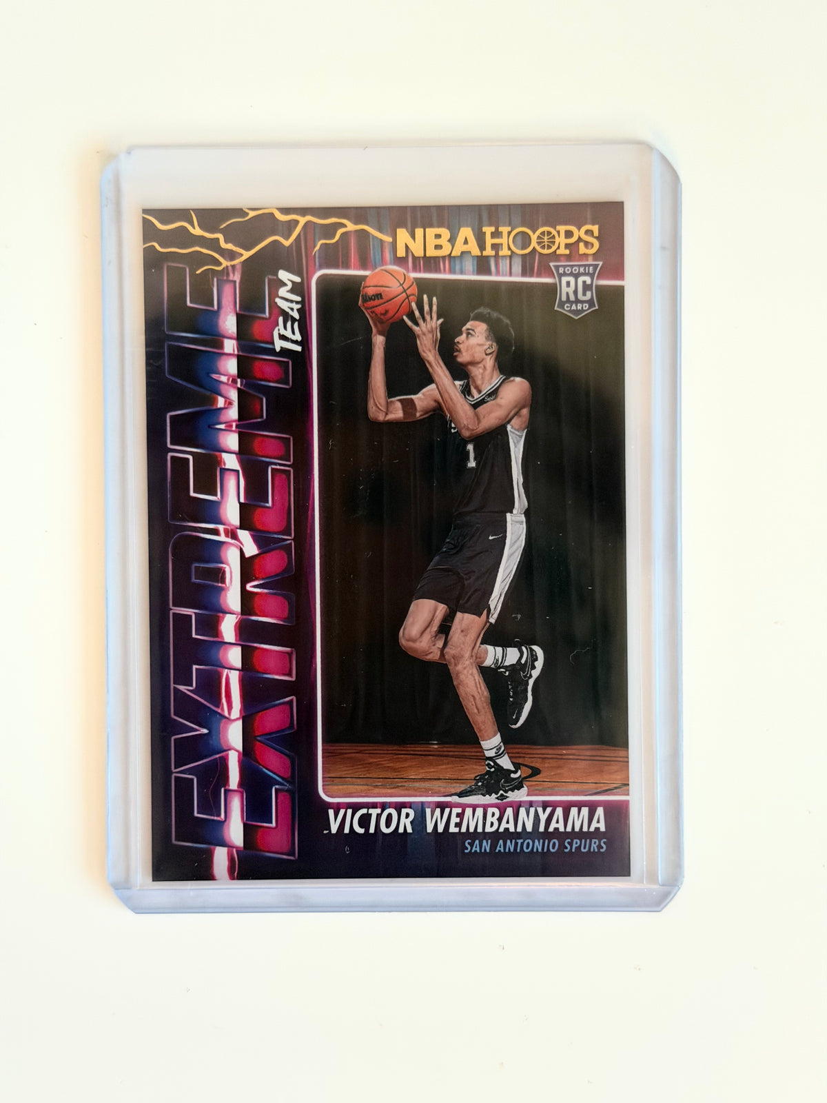 2023-24 Panini NBA Hoops - Victor Wembanyama - Extreme Team Rookie Card #1 - Raw Ungraded Card