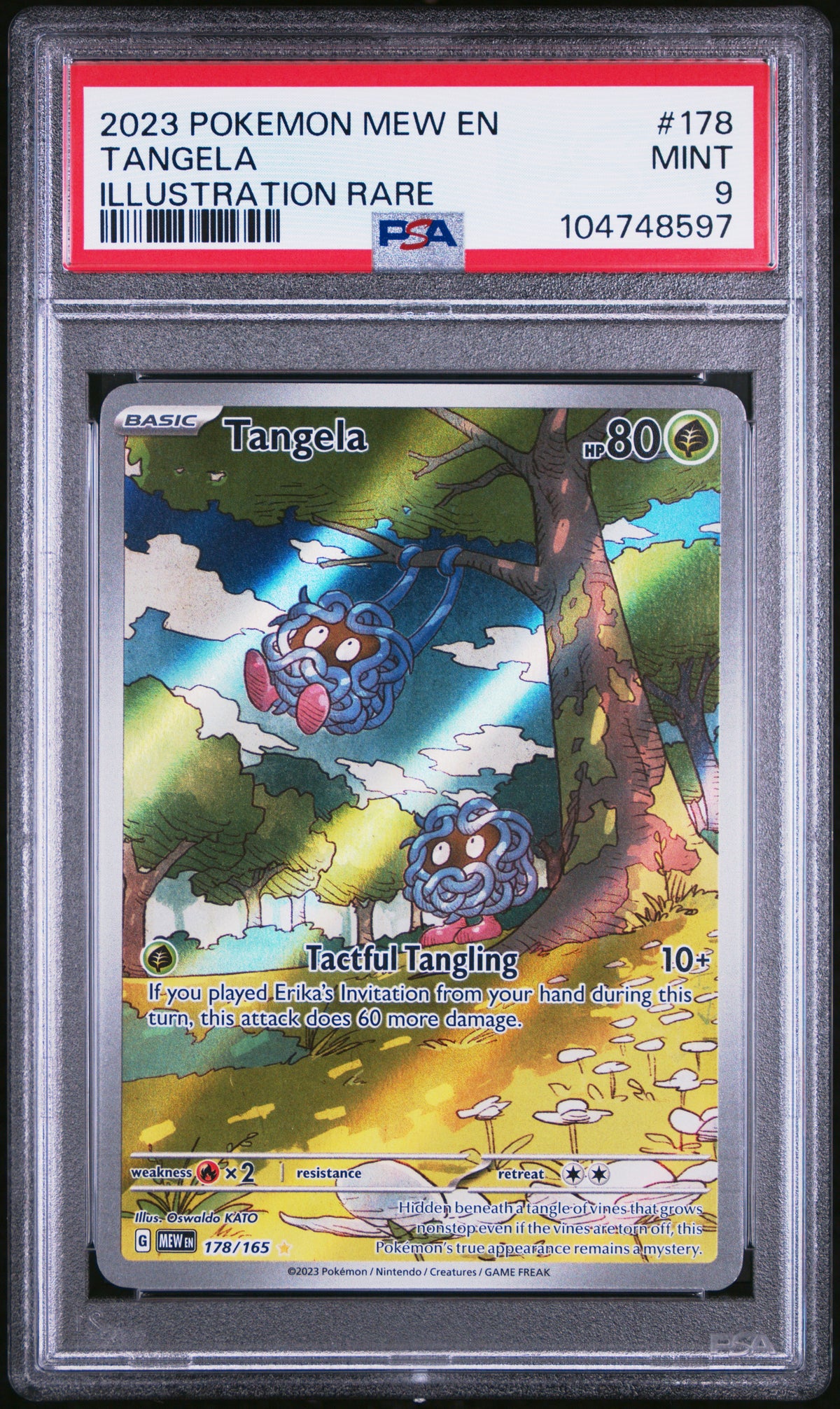 2023 Pokemon Mew EN-151 #178 - Tangela - Illustration Rare PSA 9 Front - Cert #104748597