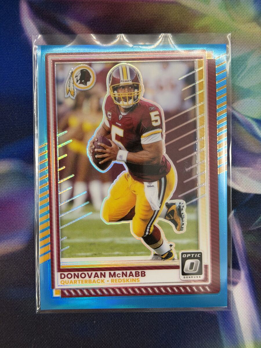 Donovan McNabb Aqua Prizm Front - 2025 Donruss Optic