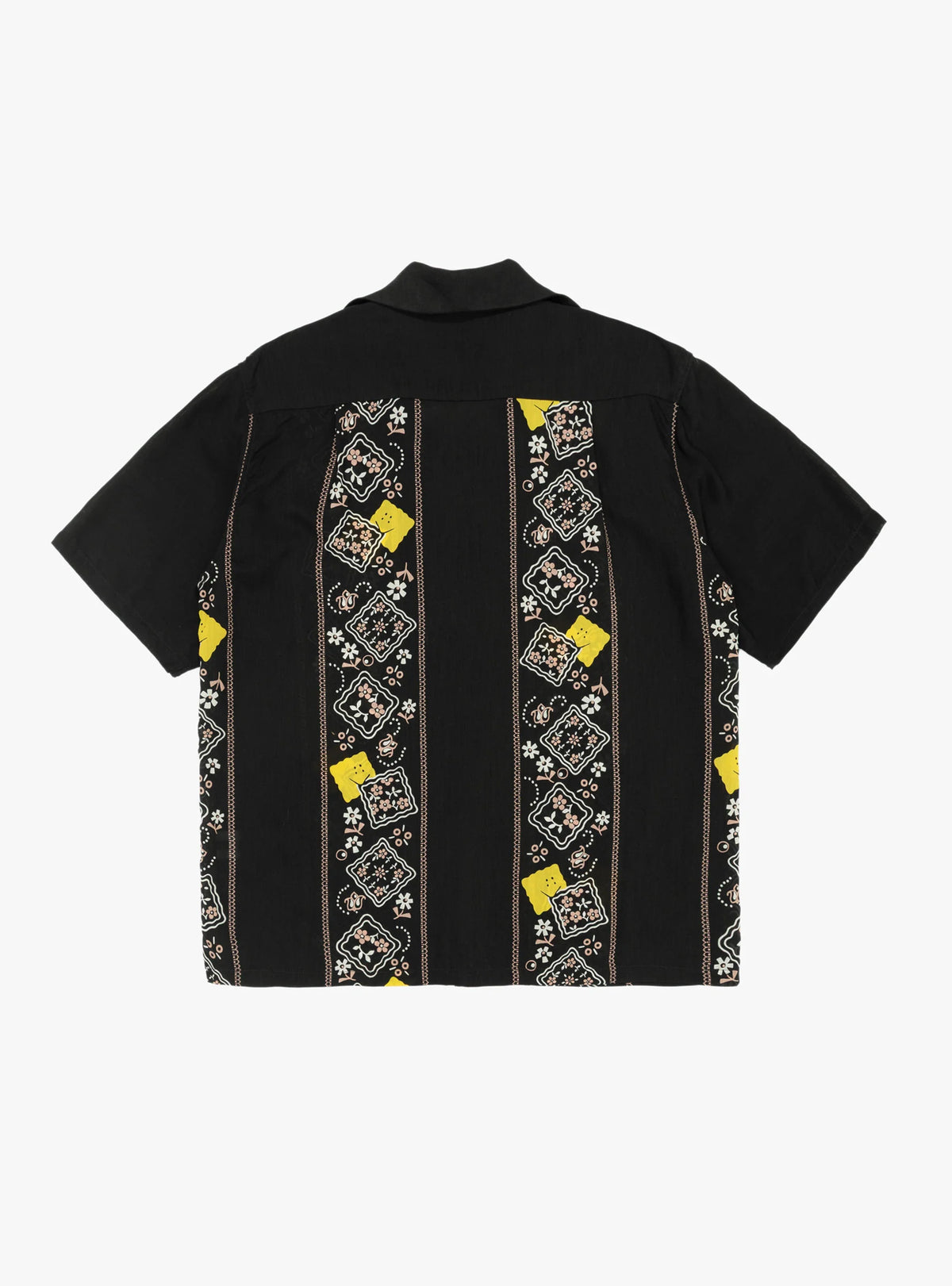 Kapital: Silk Rayon Peckish Rainbowy Wrangle Collar Cuba Shirt - Black - K2404SS174  - Made in Japan