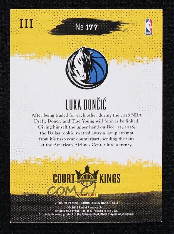 2018-19 Panini Court Kings - Luka Doncic - Rookies Level III - #177 - Ungraded Card