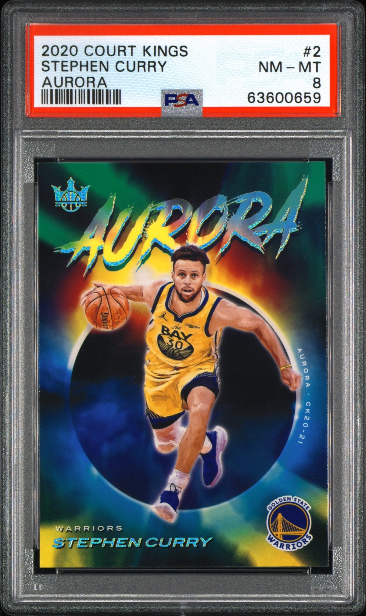 2020 Panini Court Kings - Aurora Stephen Curry #2 - PSA 8