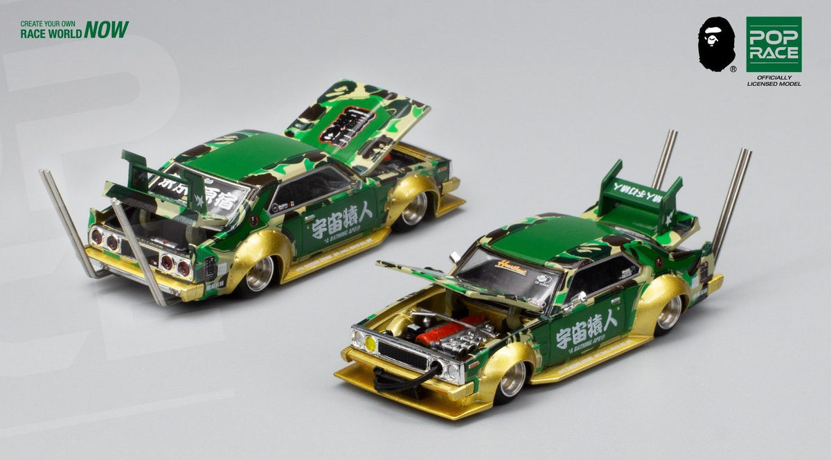 BAPE x POP RACE 30th Anniversary Edition - Skyline C210 Kaido Racer Bosozoku - 1:64 Scale