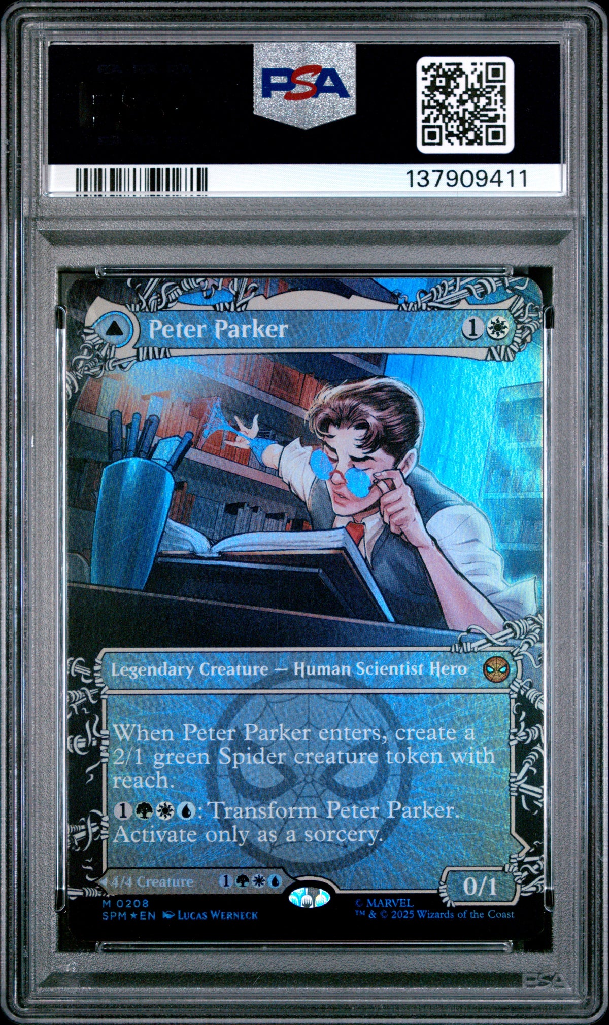 Magic The Gathering Marvel's Spider-Man Amazing SPM / Peter Park PSA ERROR #0208 PSA 9