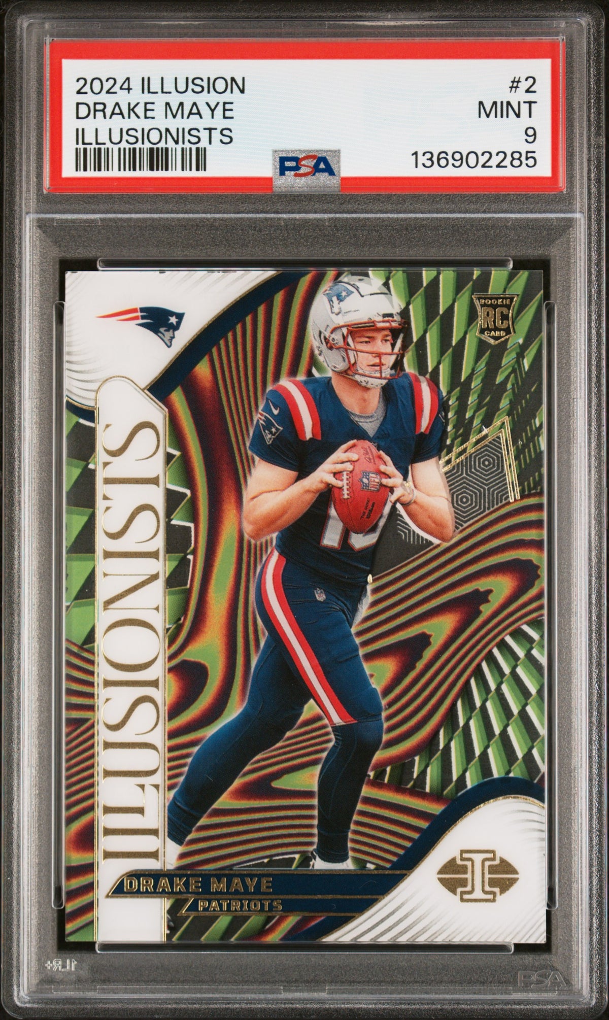 2024 Panini Illusions Illusionists #2 Drake Maye Rookie Card  - PSA Graded Card