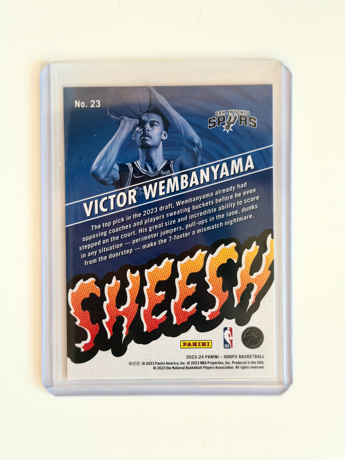 2023-24 Panini NBA Hoops - Victor Wembanyama - Sheesh Rookie Card #23 - Raw Ungraded Card