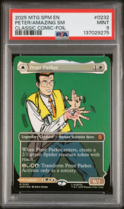 Magic The Gathering Marvel's Spider-Man Peter/Amazing SPM Double Sided #0232 PSA 9