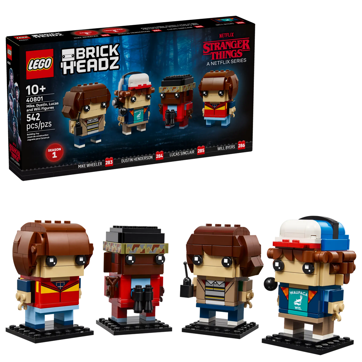 LEGO BrickHeadz - Stranger Things - Mike, Dustin, Lucas and Will Figures - #40801