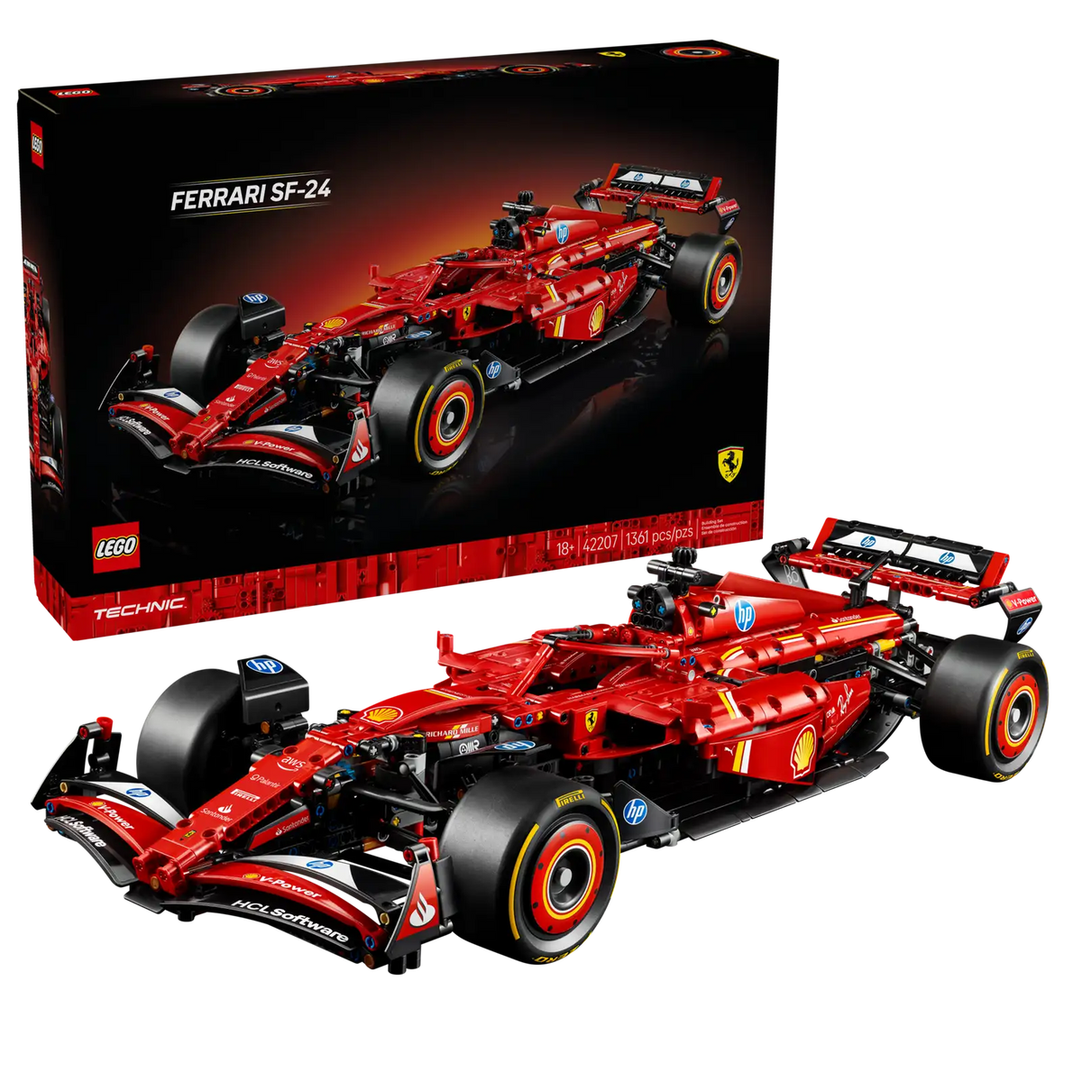 LEGO 42206 Oracle Red Bull Racing RB20 F1 Car & 42207 Ferrari SF-24 F1 Car