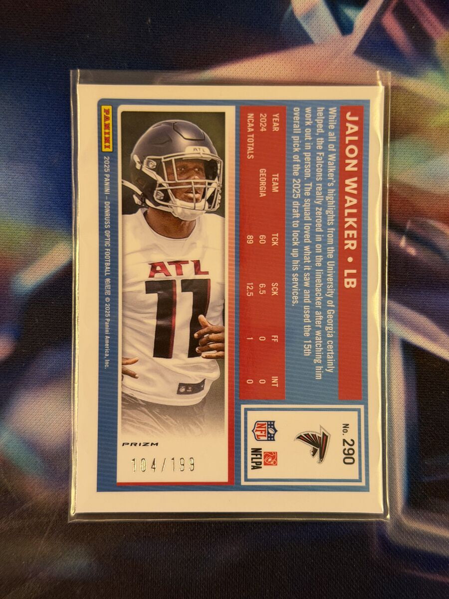 Jalon Walker Rated Rookie Flex Emoji Back - 2025 Donruss Optic