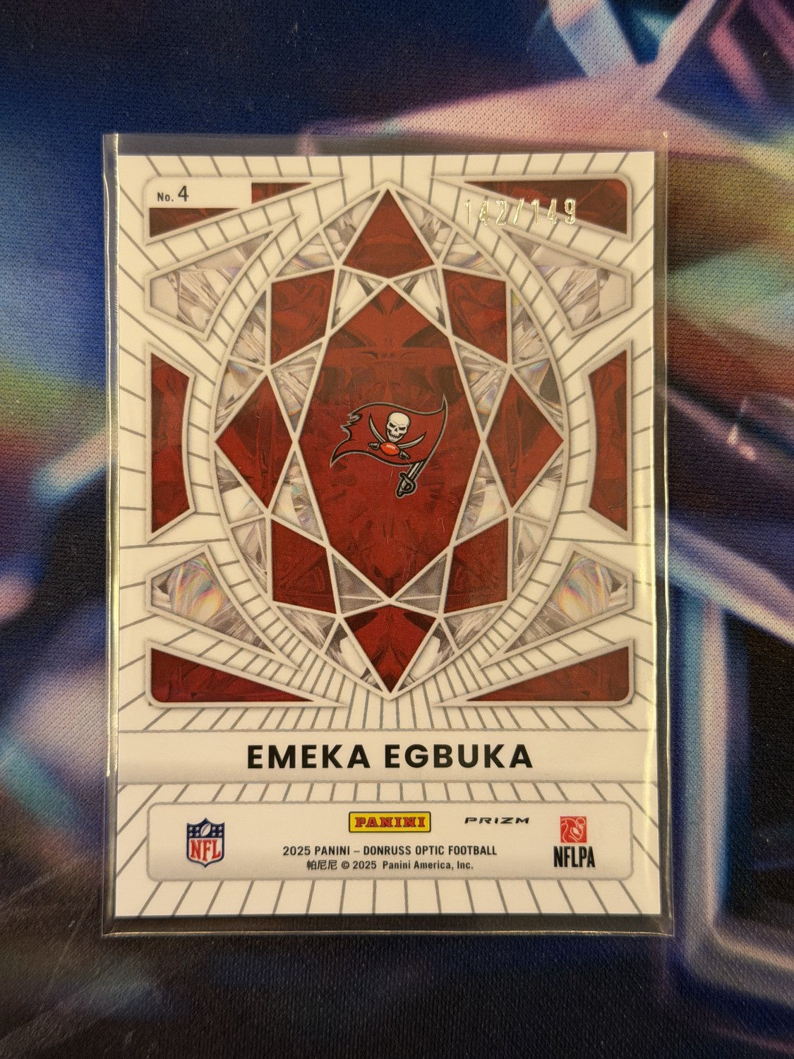 Emeka Egbuka Rookie Diamond Hands Back - 2025 Donruss Optic