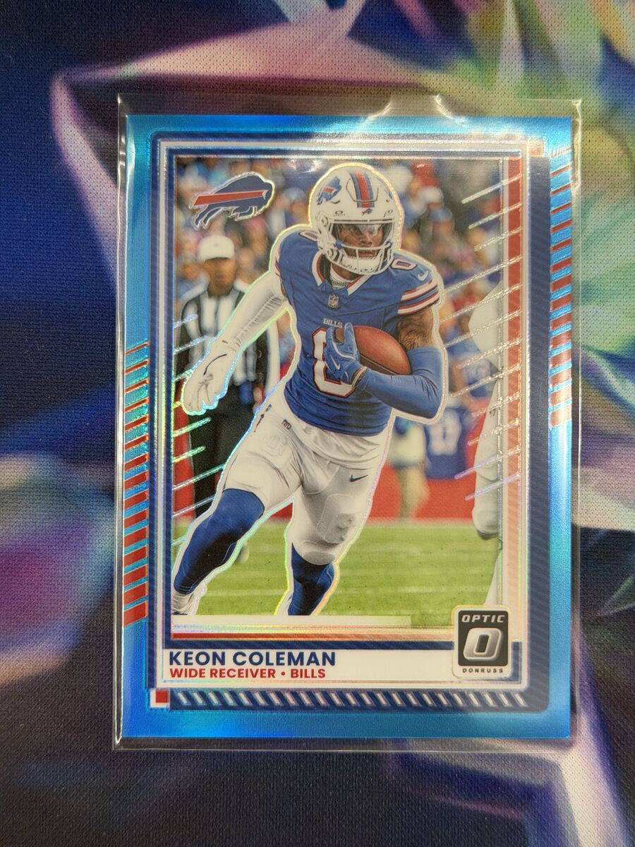 Keon Coleman Aqua Prizm Front - 2025 Donruss Optic