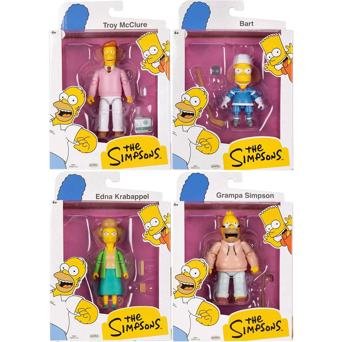 The Simpsons - Complete Set of 4 - 5" Action Figure Wave 5 - Jakks Pacific