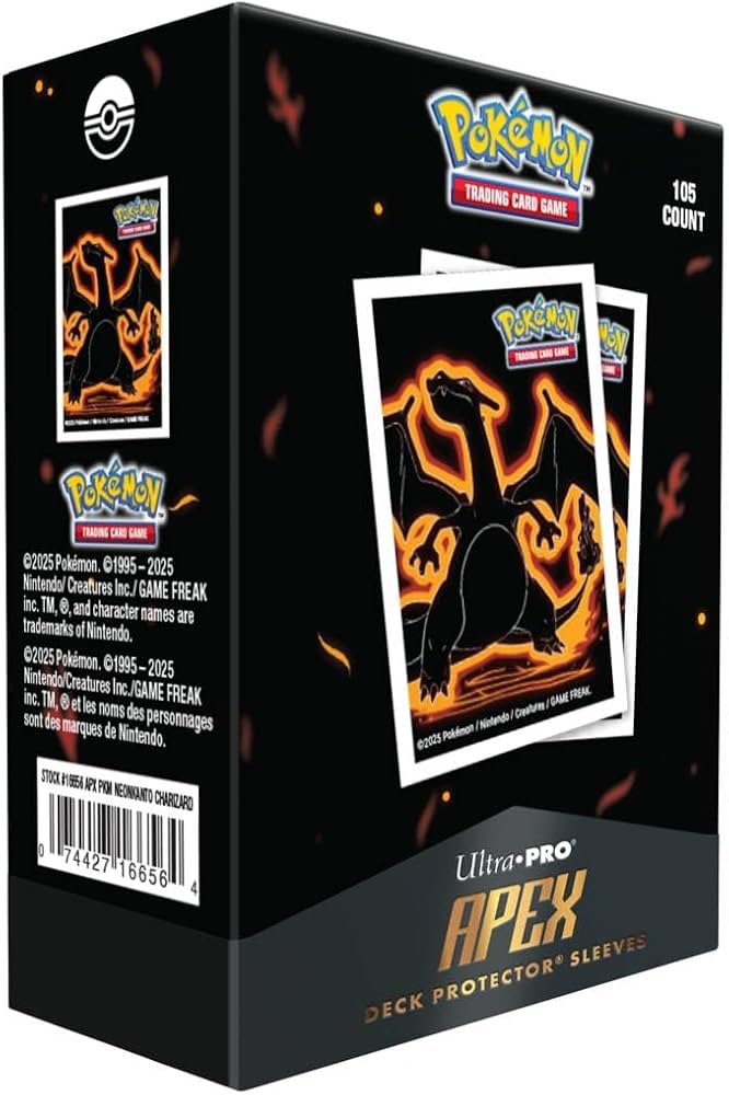 Pokemon - Apex Neon Kanto Deck Protectors Bundle - Blastoise, Charizard & Venusaur (105ct each)