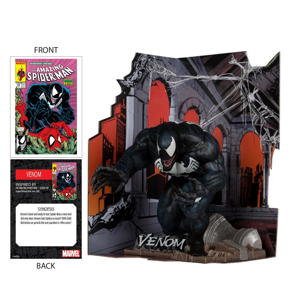 McFarlane - Venom 1:10 Scale - The Amazing Spider-Man #316 with Scene Case