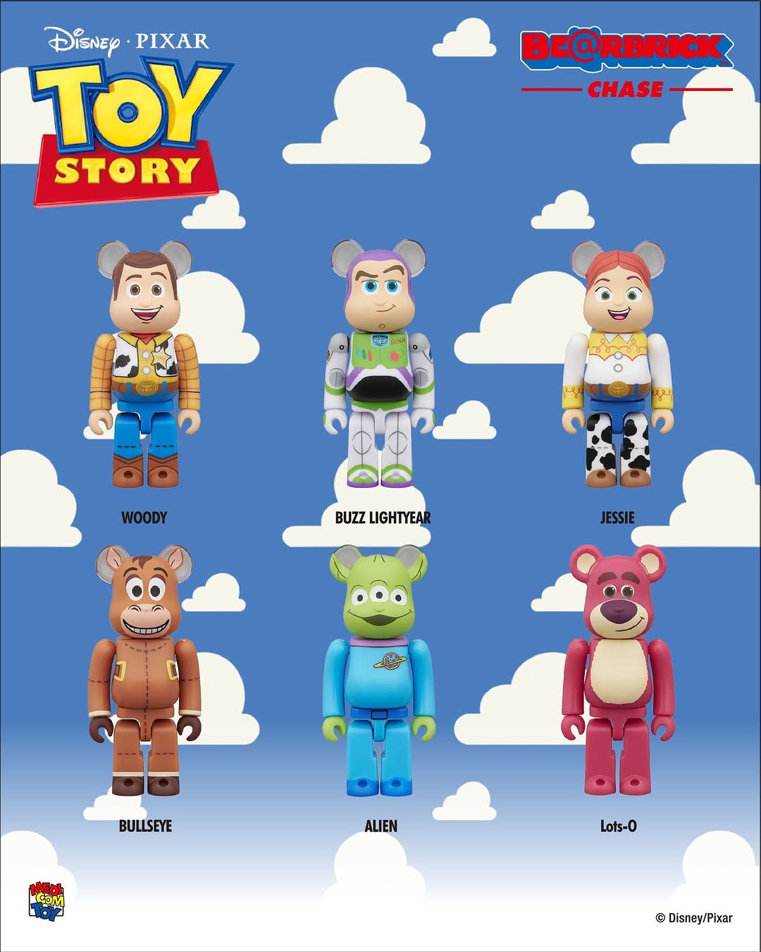 Medicom Bearbrick - Toy Story Chase - Complete Set of 6 - 100% Size Be@rbrick