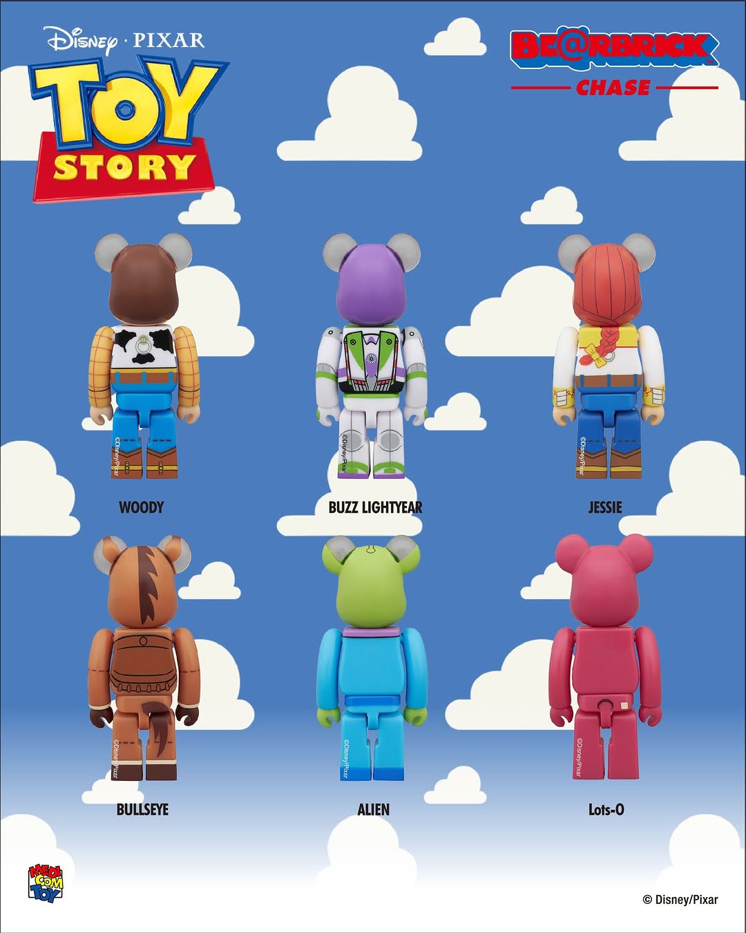 Medicom Bearbrick - Toy Story Chase - Complete Set of 6 - 100% Size Be@rbrick