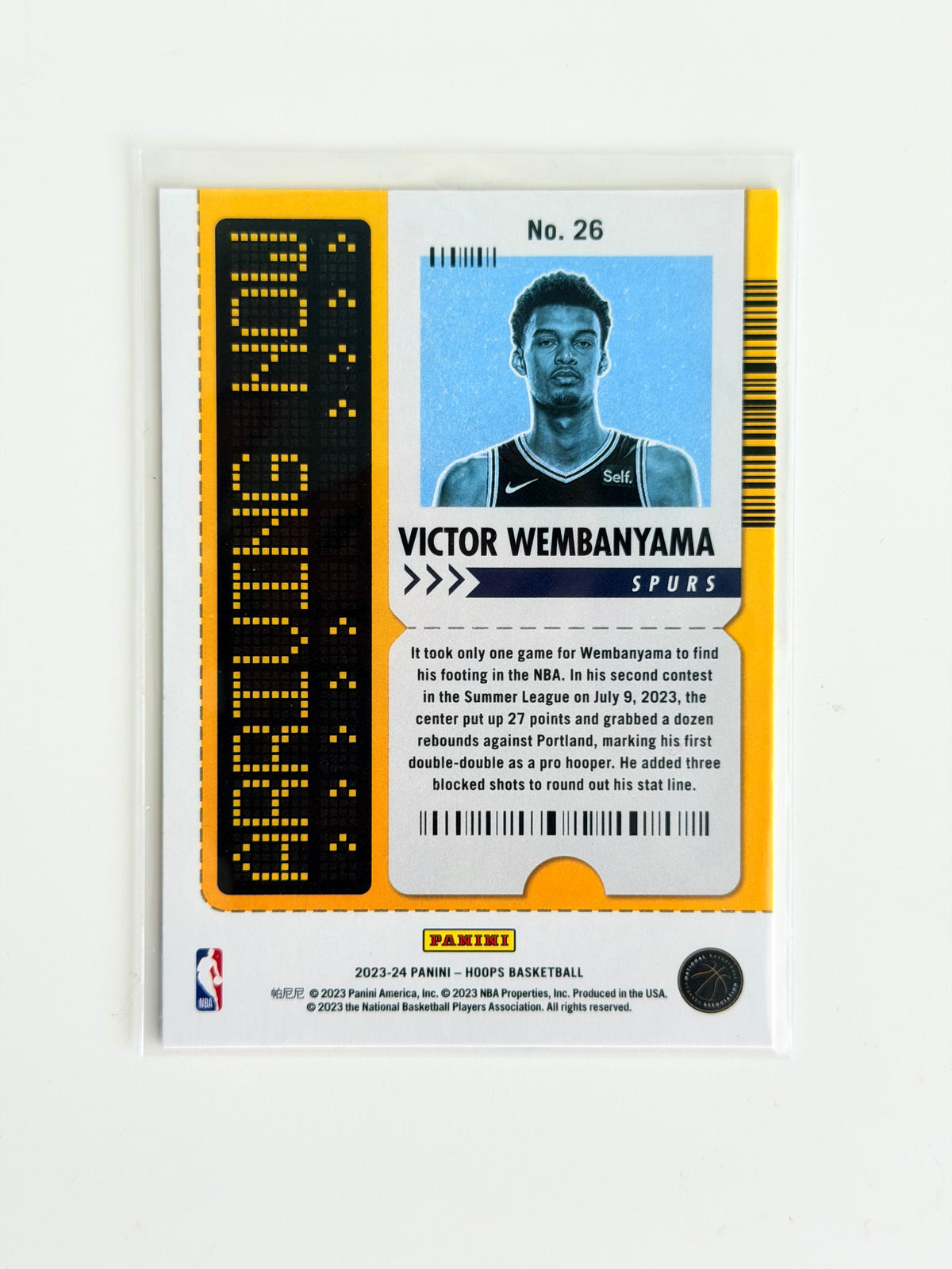 2023-24 Panini - Victor Wembanyama - Hoops Basketball — Arriving Now #26 - Rookie - Raw Ungraded Card