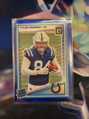 Tyler Warren Rated Rookie Blue Prizm Front - 2025 Donruss Optic