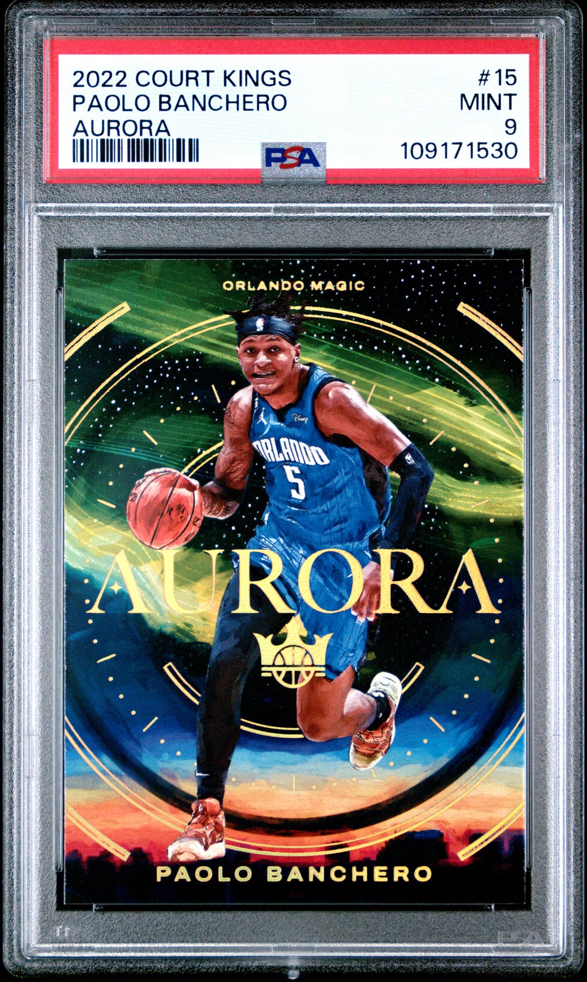 2022 Court Kings - Paolo Banchero - Aurora Case Hit - Rookie Card - #15 - PSA Graded Card