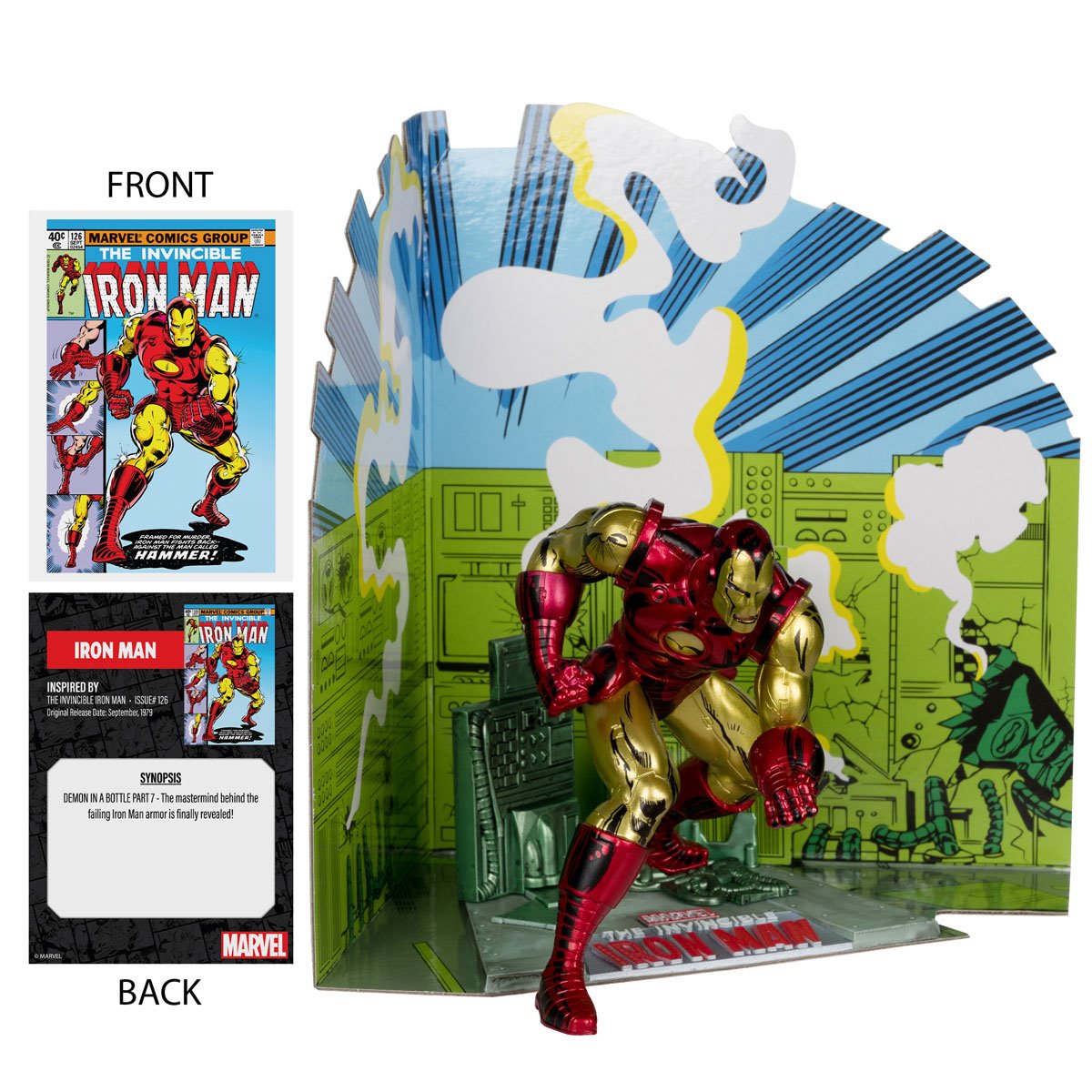 McFarlane - Iron Man (Iron Man #126) Scene Case - 1:10 Scale Posed Figure