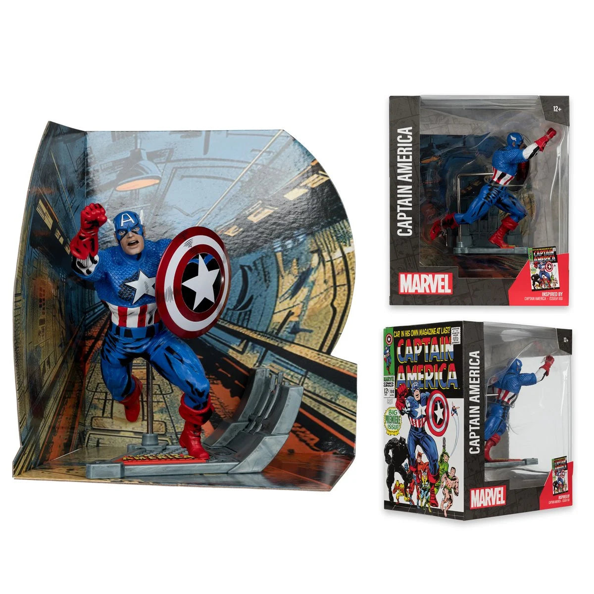 McFarlane - Captain America 1:10 Scale - Captain America #100 with Scene Case