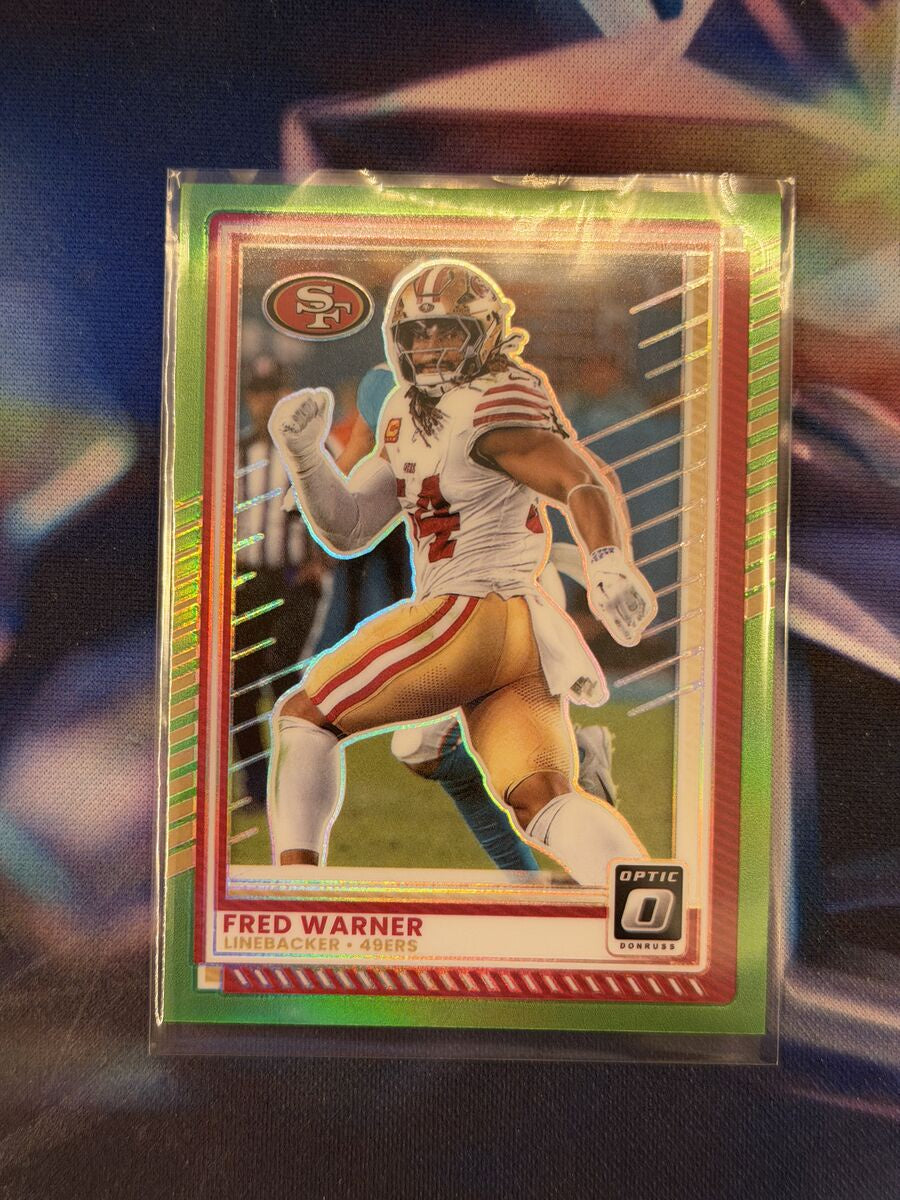 Fred Warner Lime Green Prizm Front - 2025 Donruss Optic