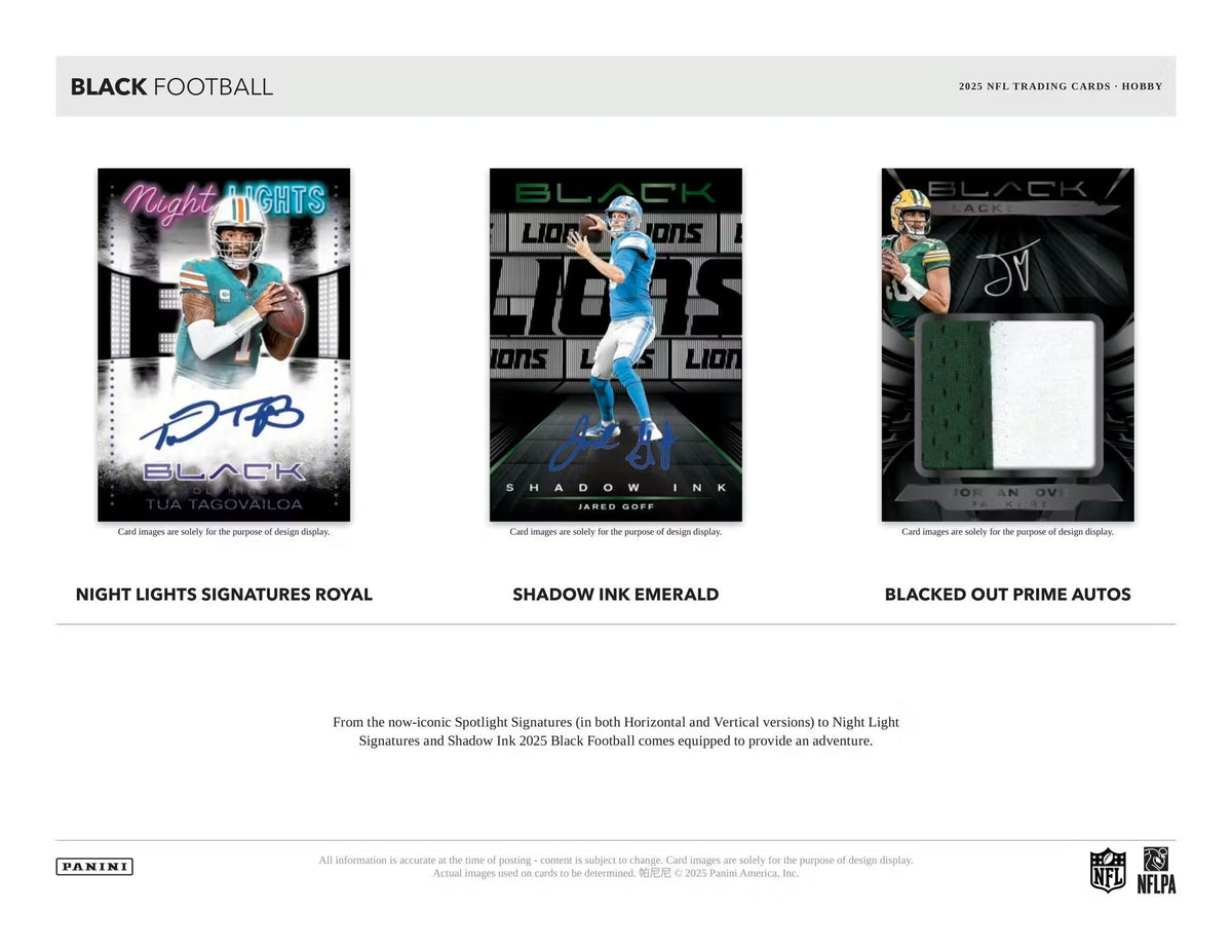 2025 Panini Black Football Hobby Box (2 Autographs Per Box)