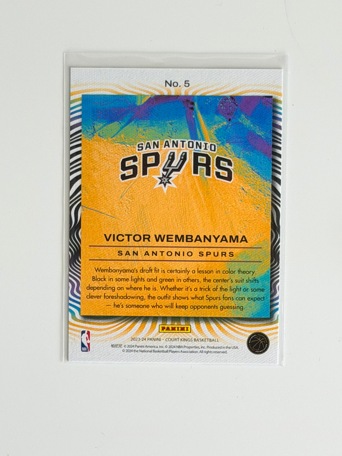 2023-24 Panini - Victor Wembanyama - Court Kings Basketball — Dressed to Impress #5 - Raw Ungraded Card