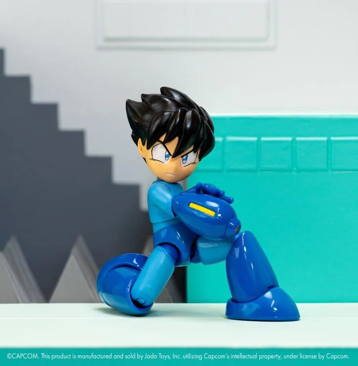 Jada Toys - Mega Man 4" Inch Action Figure 1/12 Scale - Mega Man Blue (No Helmet)