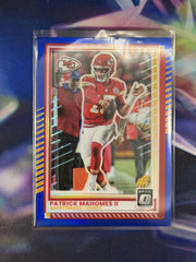Patrick Mahomes II Blue Prizm Front - 2025 Donruss Optic