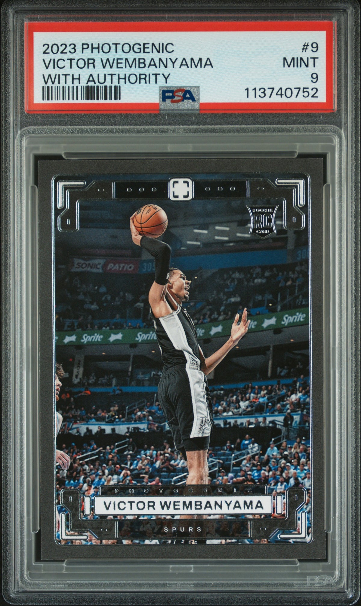 2023 Panini Photogenic With Authority #9 - Victor Wembanyama PSA 9 Front - Cert #113740752