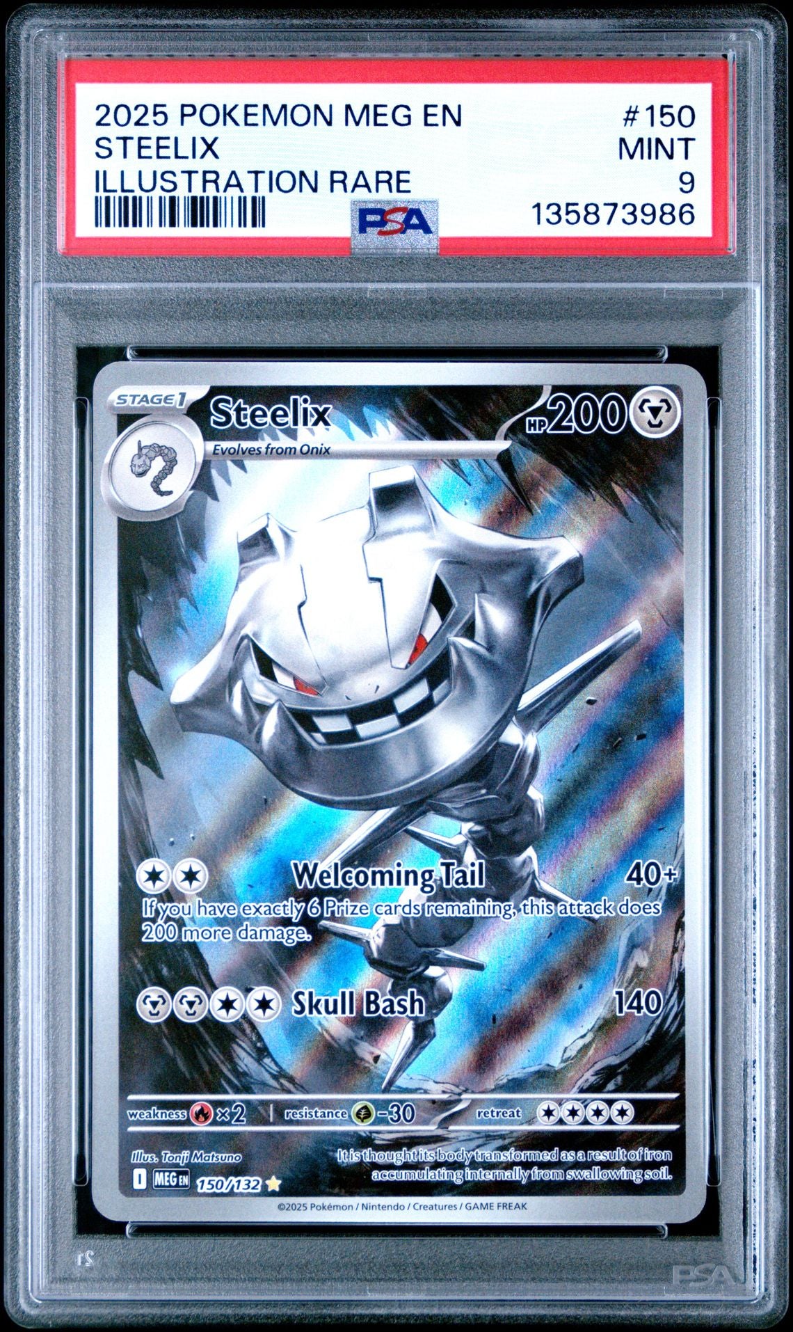 2025 Pokemon Mega Evolution MEG - #150 Steelix Illustration Rare - PSA Graded Card