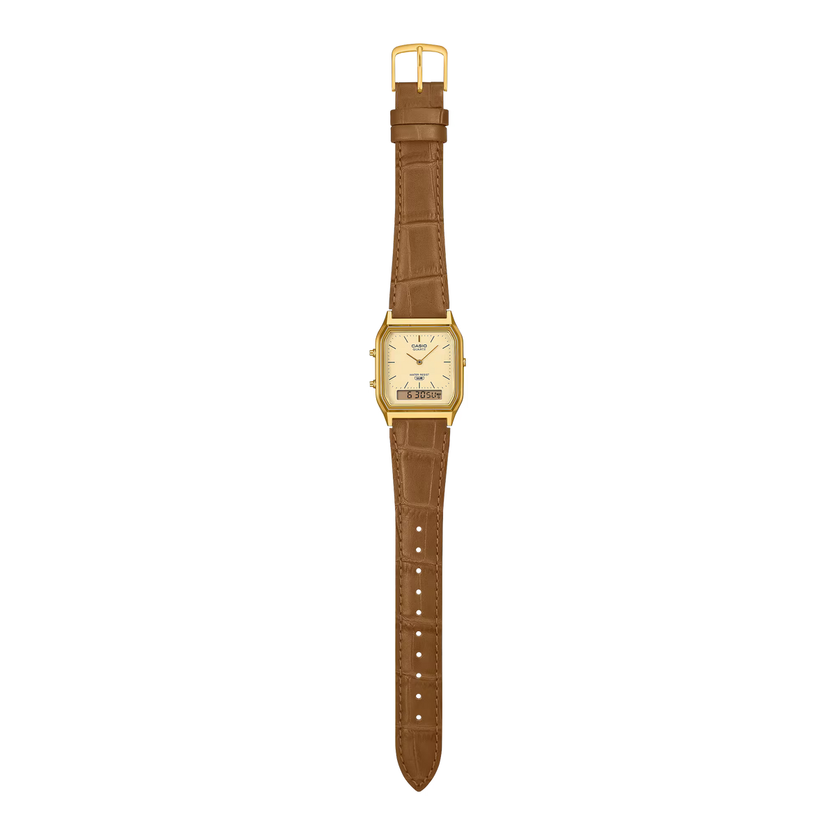 Casio AQ-230EGL-9A Gold Analog-Digital Stainless Steel Watch