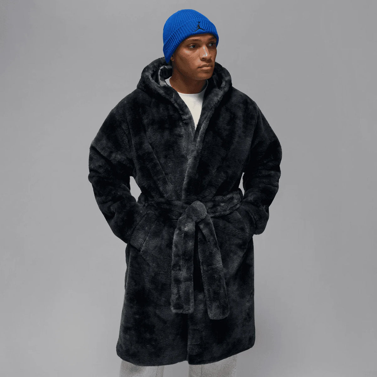Jordan Brooklyn Men's Faux Fur Robe - HV1044-036